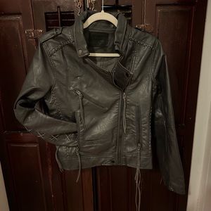 Blank NYC charcoal gray moto jacket